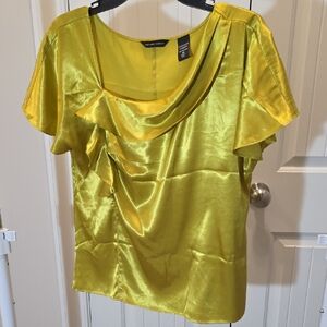 Vince Camuto Women's Yellow Satin Blouse